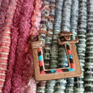 Colorful Square Hoop Brooch
